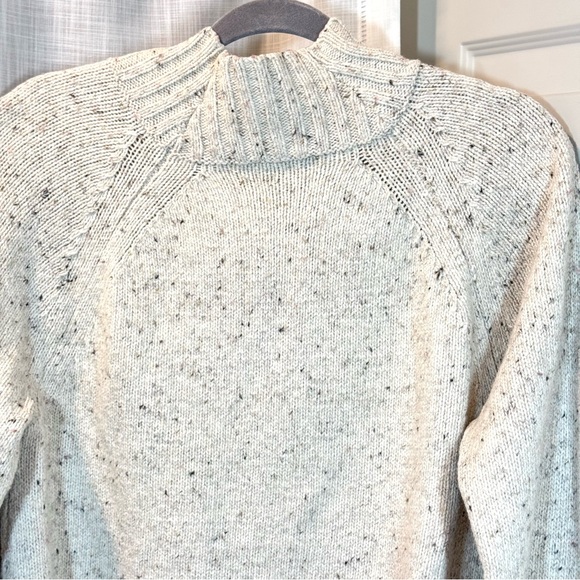 J. Jill Long Sleeve Mock Neck Textured Marled Oatmeal Sweater Size L Cotton Wool - Picture 7 of 13
